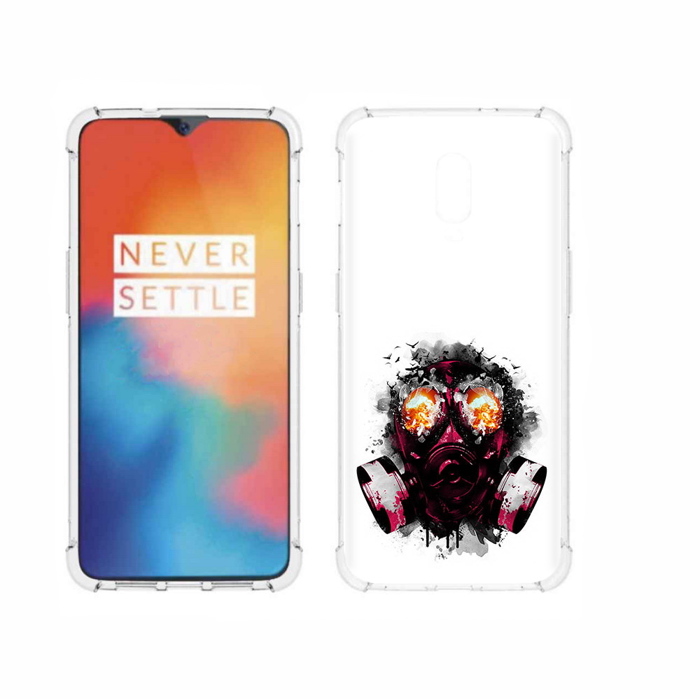 

Чехол MyPads Tocco для OnePlus 6T красный противогаз, Прозрачный, Tocco