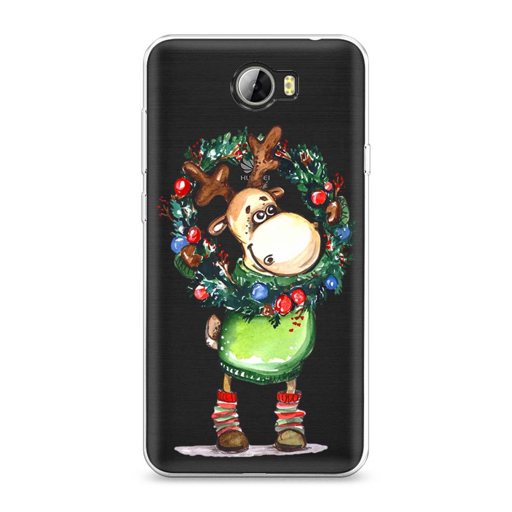 

Чехол для Honor 5A/Huawei Y5 II "Олень с новогодним венком", 60350-4
