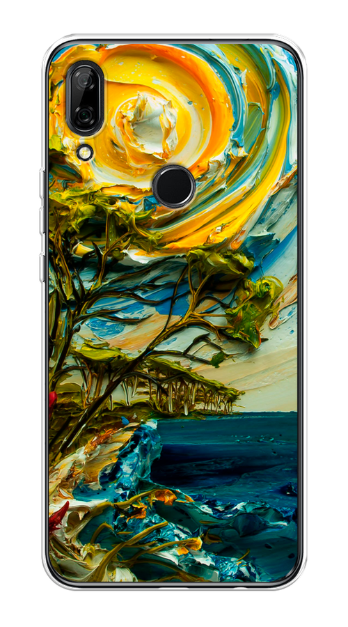 

Чехол на Honor 9X/Huawei P Smart Z "Солнце живопись", Желтый;синий, 69450-4