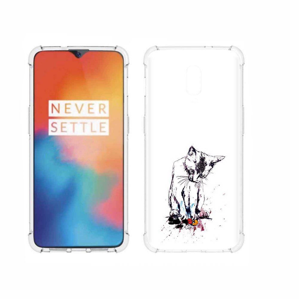 

Чехол MyPads Tocco для OnePlus 6T кот и микки, Прозрачный, Tocco