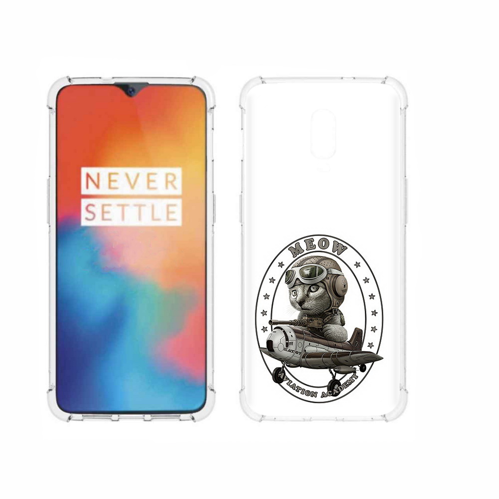 

Чехол MyPads Tocco для OnePlus 6T кот в самолете, Прозрачный, Tocco