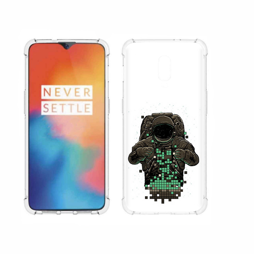 

Чехол MyPads Tocco для OnePlus 6T космонавт с пикселями, Прозрачный, Tocco