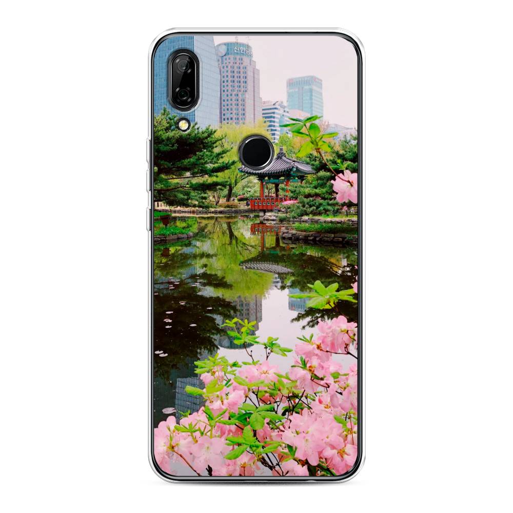 

Чехол для Honor 9X/Huawei P Smart Z "Сакура возле озера", Зеленый;розовый;голубой, 69450-2