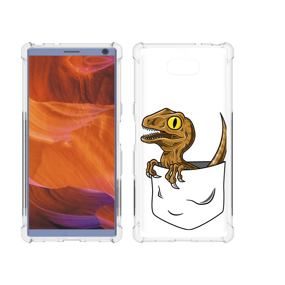 

Чехол MyPads Tocco для Sony Xperia 10 Plus динозавр в кармане, Прозрачный, Tocco
