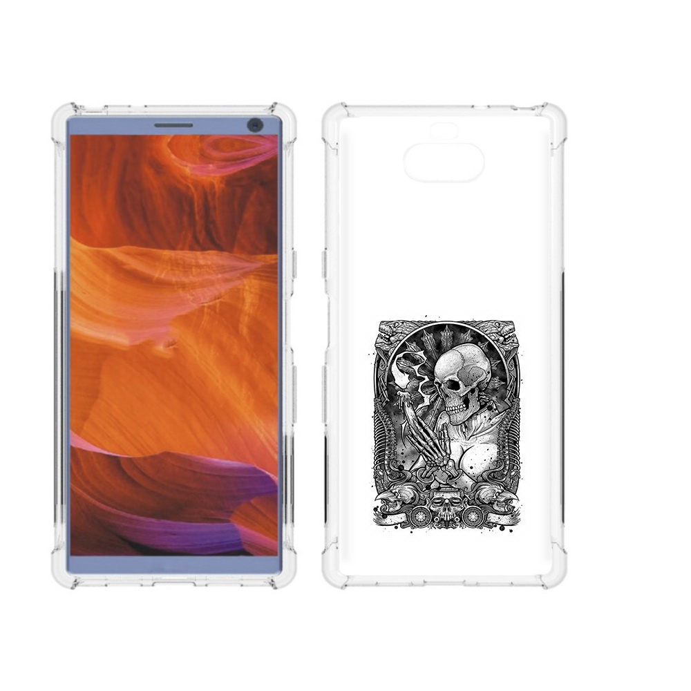 

Чехол MyPads Tocco для Sony Xperia 10 Plus девушка скелет, Прозрачный, Tocco