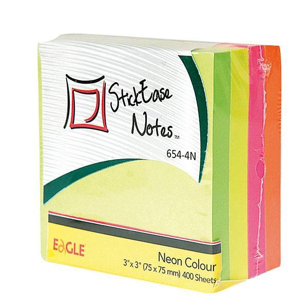 Стикеры Eagle 75х75мм 4 цвета неон 400 л 20 уп