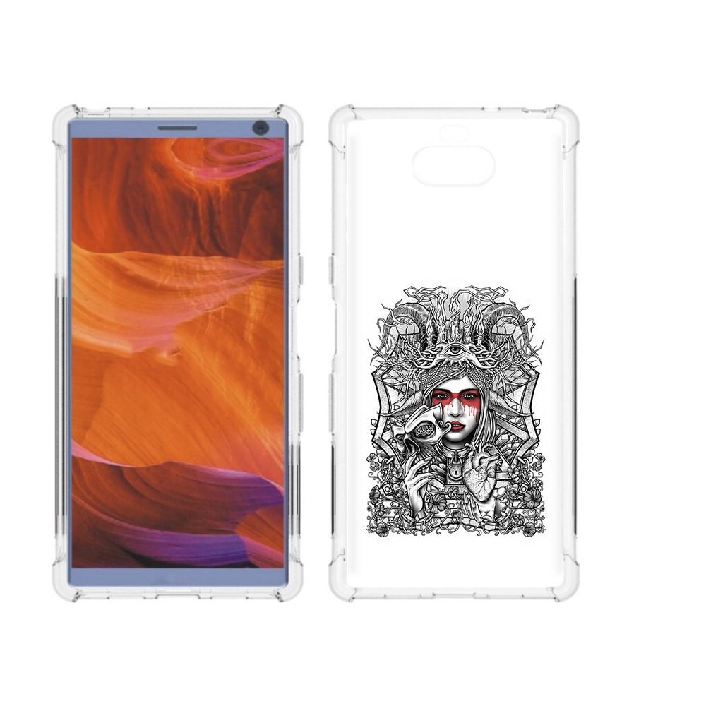 

Чехол MyPads Tocco для Sony Xperia 10 Plus грусная девушка, Прозрачный, Tocco