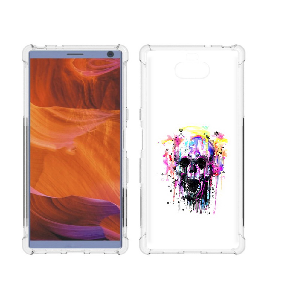 

Чехол MyPads Tocco для Sony Xperia 10 Plus граффити череп, Прозрачный, Tocco