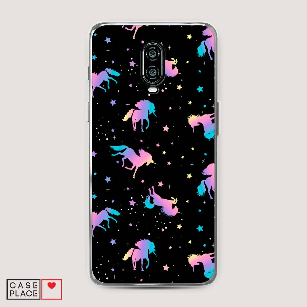 

Чехол на Oneplus 6T "Единороги градиент", Черный;розовый;голубой, 150650-1