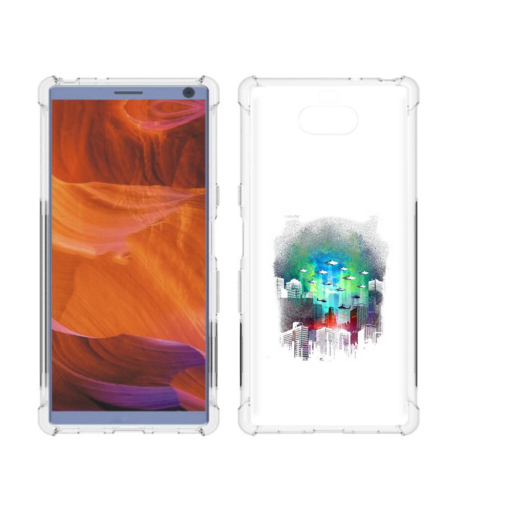 

Чехол MyPads Tocco для Sony Xperia 10 Plus город в свечении, Прозрачный, Tocco