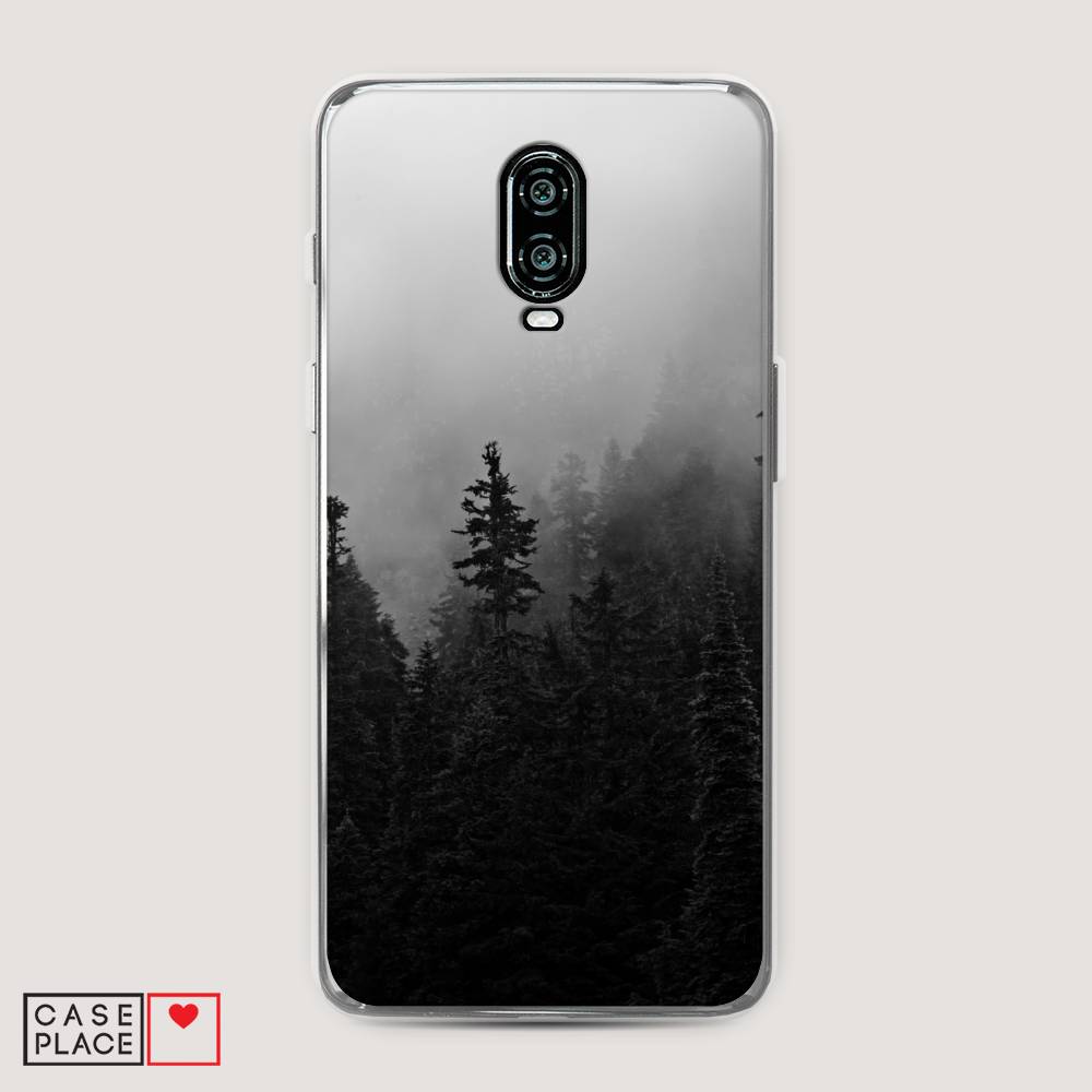 

Чехол на Oneplus 6T "Туманный лес", Серый;черный, 150650-2