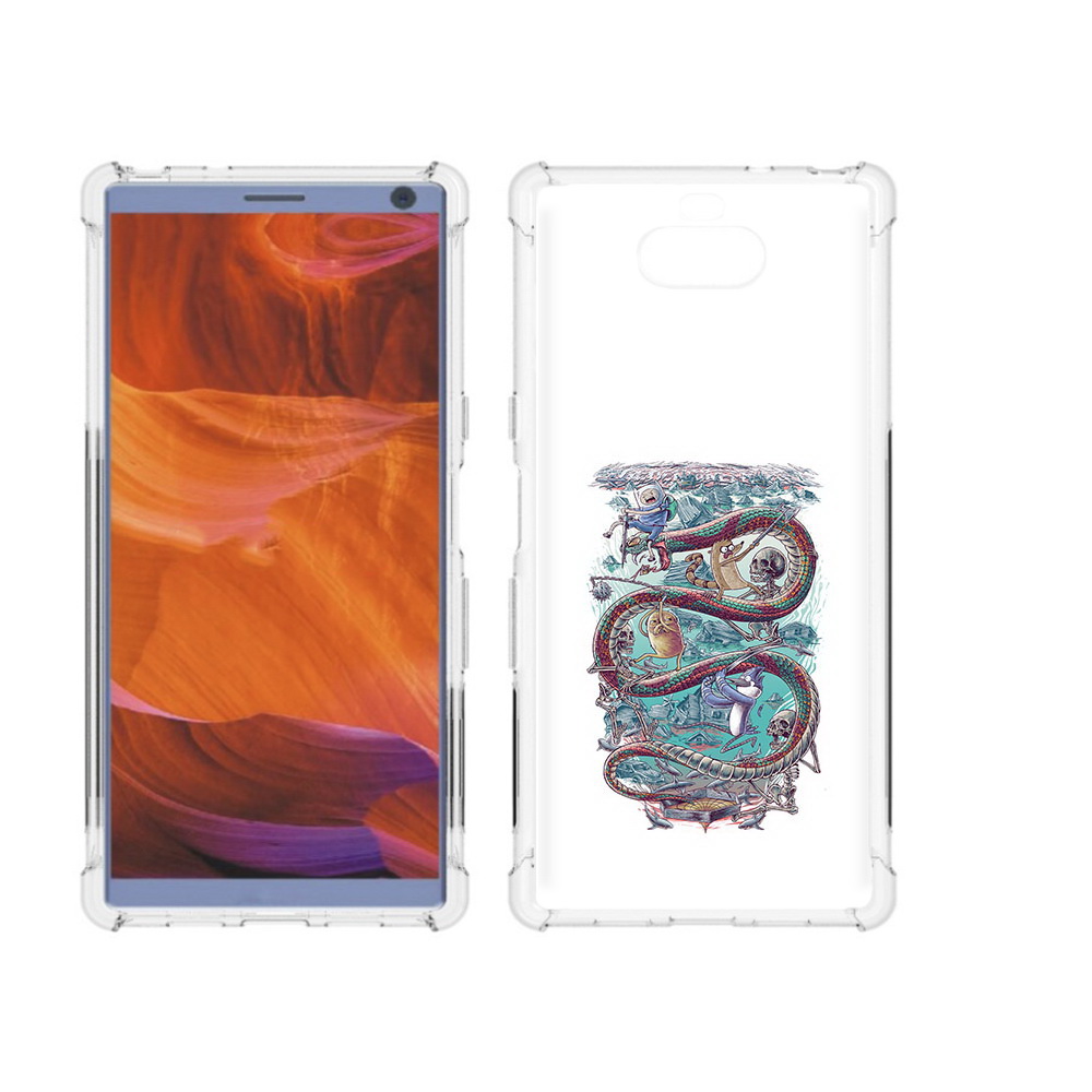 

Чехол MyPads Tocco для Sony Xperia 10 Plus время приключений страшилка, Прозрачный, Tocco