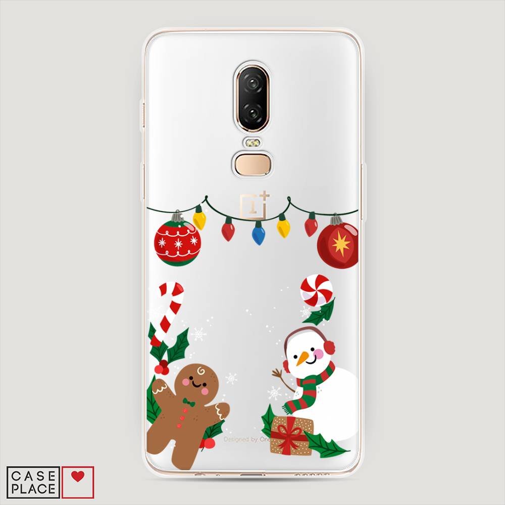 

Чехол на OnePlus 6 "Новогоднее настроение", Коричневый;красный;зеленый, 150550-5