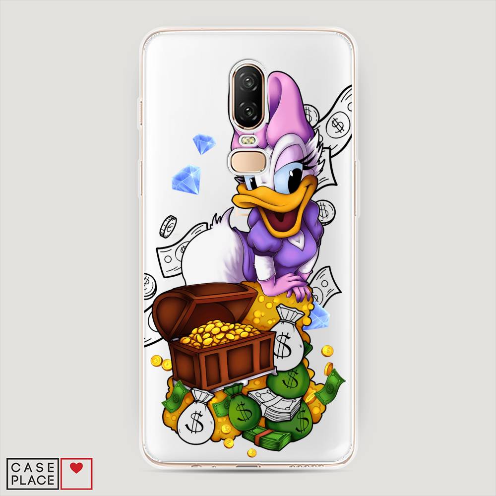 

Чехол на OnePlus 6 "Rich Daisy Duck", Коричневый;белый;фиолетовый, 150550-6