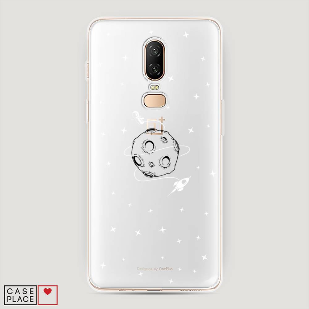 

Чехол на OnePlus 6 "Полет вокруг луны", Белый;серый;черный, 150550-2