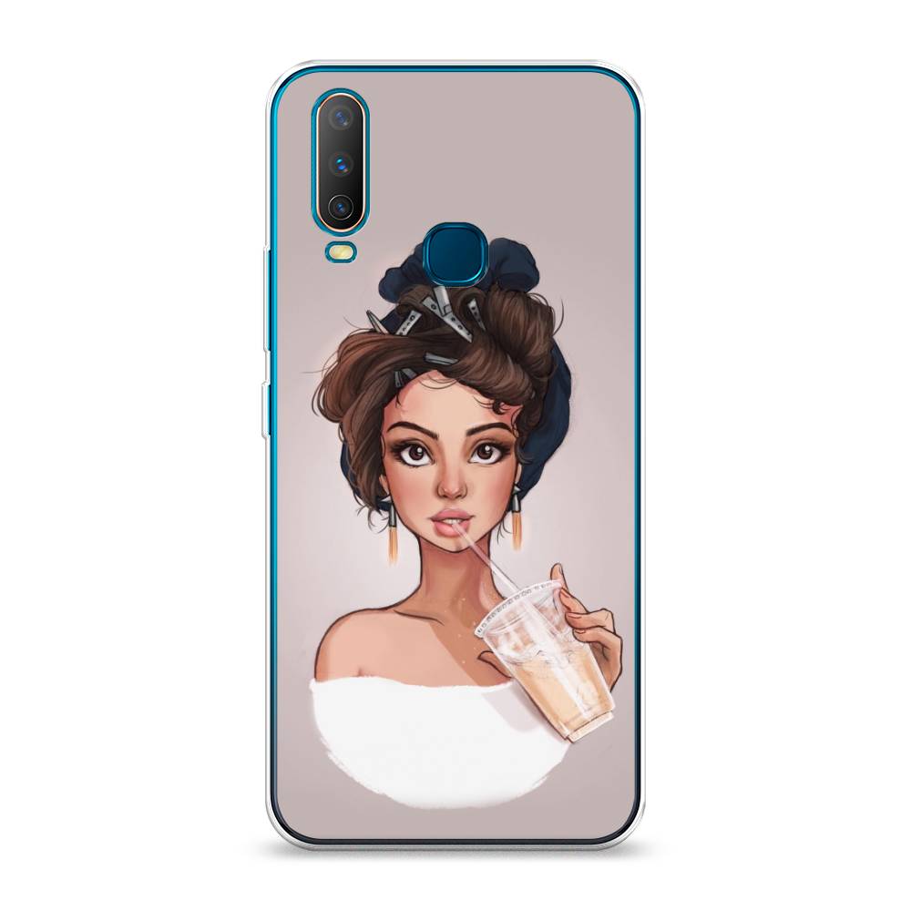 

Чехол для Vivo Y12/Y17 "Девушка с фраппе", Серый, 261850-6