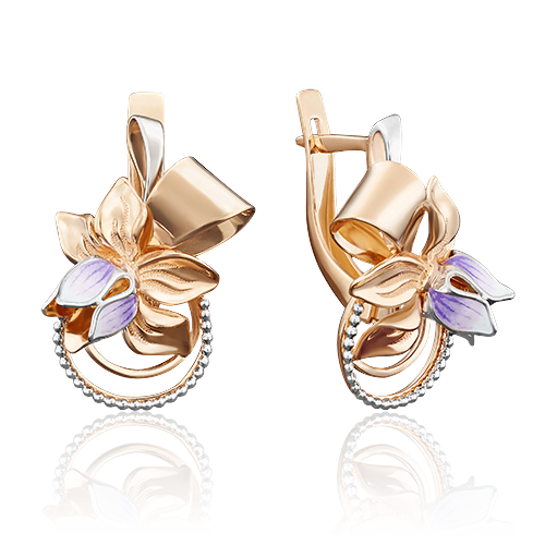 

Серьги из золота PLATINA jewelry 02-3945-00, эмаль, 02-3945-00