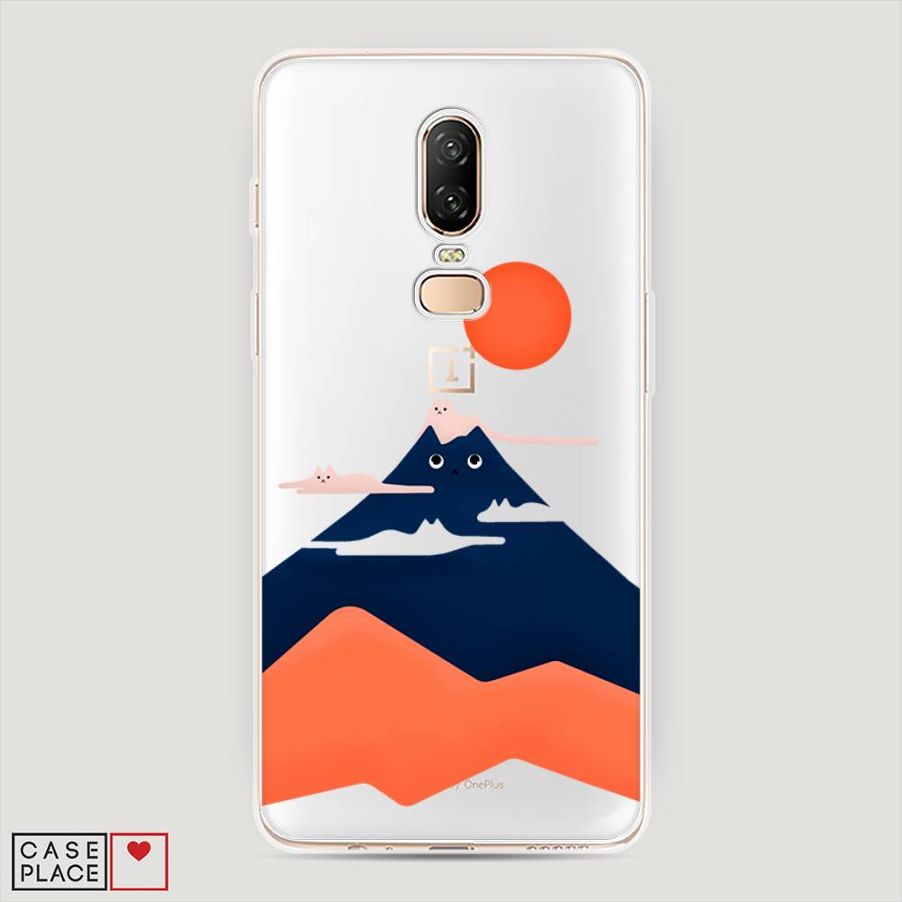 

Чехол на OnePlus 6 "Кот-гора", Черный;оранжевый, 150550-4