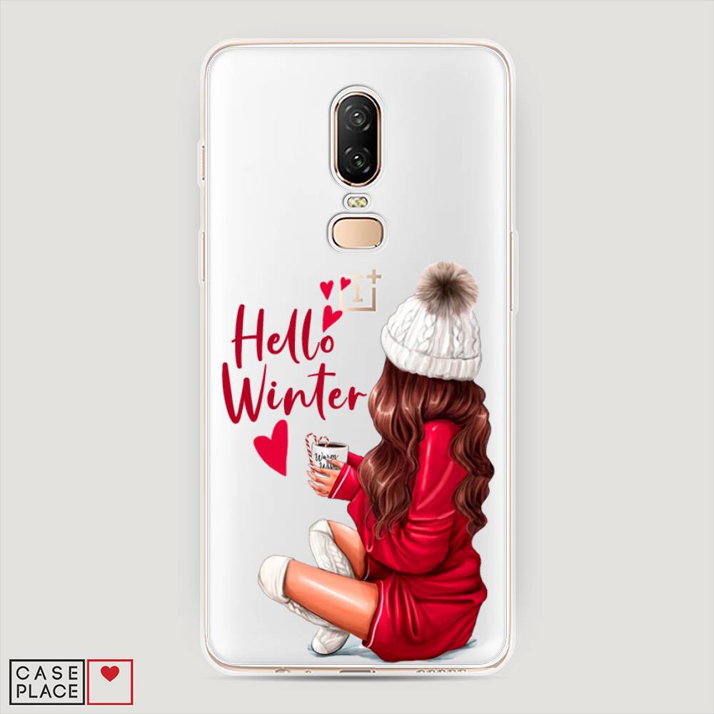 

Чехол на OnePlus 6 "Hello winter", Красный;белый;коричневый, 150550-5