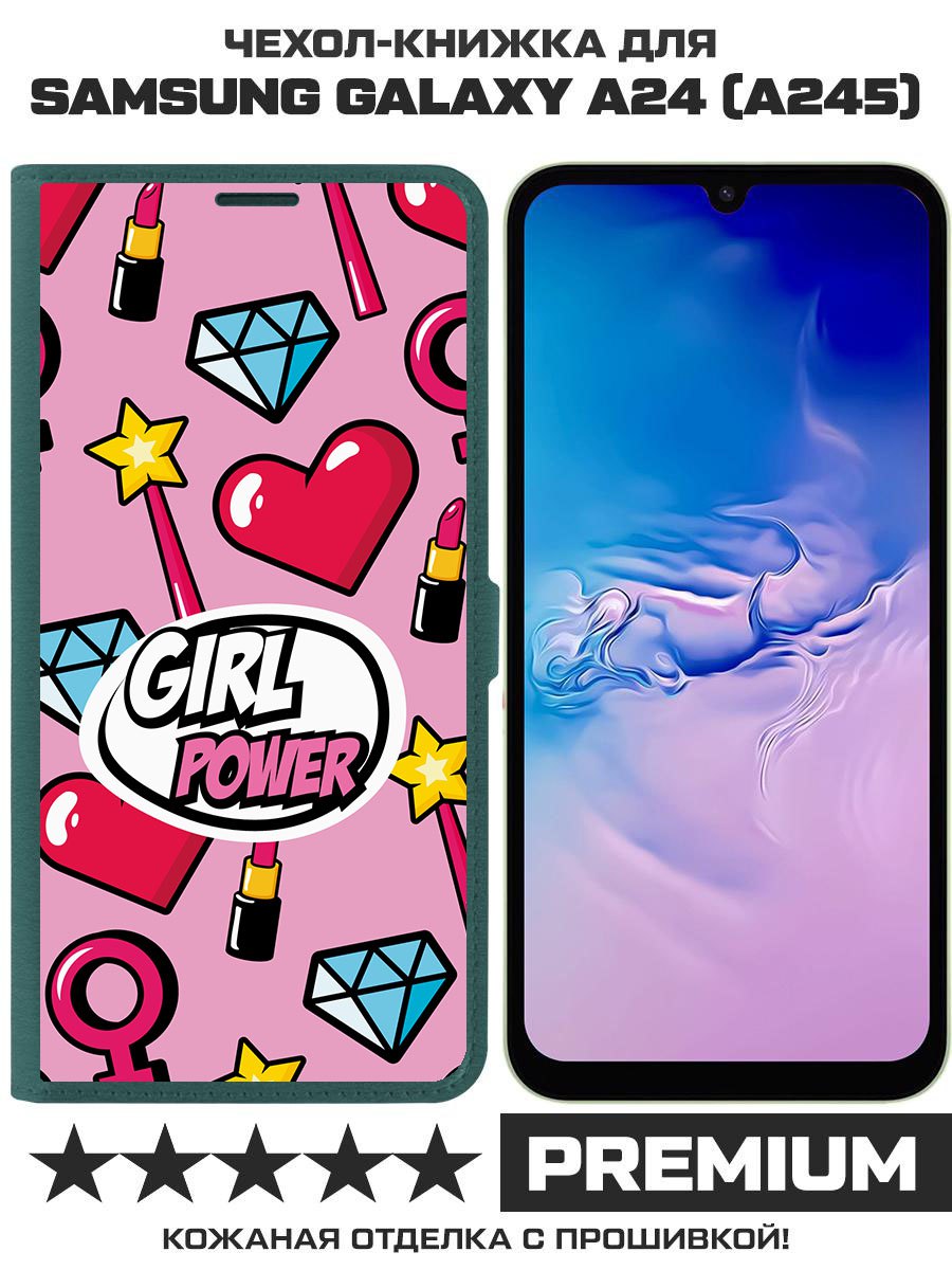 

Чехол-книжка Eco Book для Samsung Galaxy A24 (A245) Girl Power, Зеленый