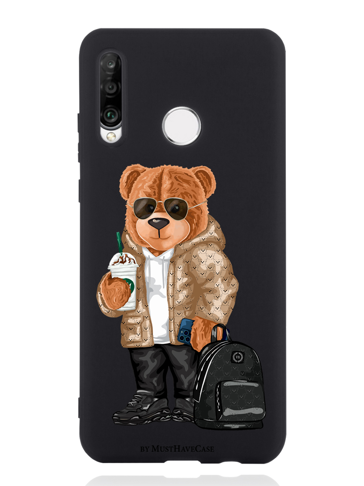 

Чехол MustHaveCase Huawei P30 Lite Tony Style в очках, Коричневый;черный;белый, Huawei P30 Lite Tony Style в очках