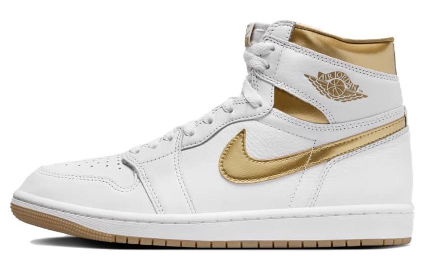 

Кеды унисекс Jordan Air Jordan 1 OG White and Gold белые 48.5 EU, Белый, Air Jordan 1 OG White and Gold