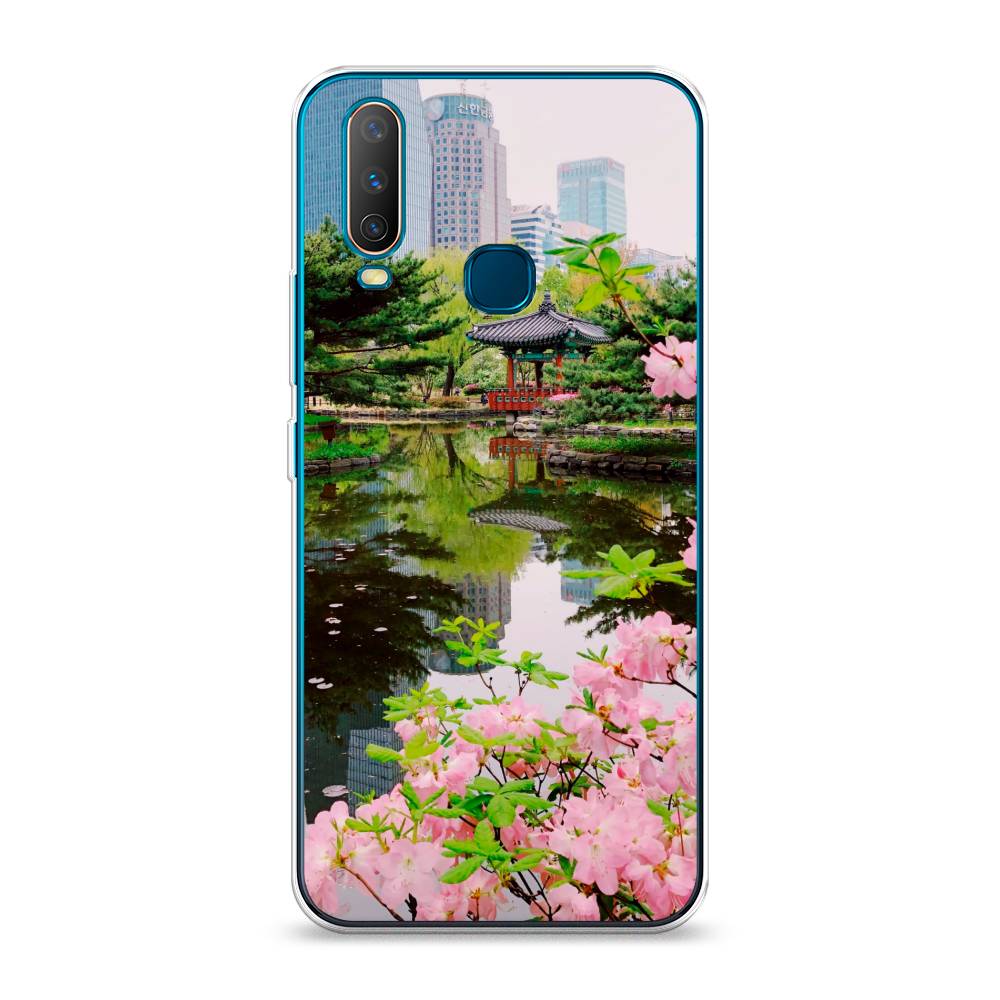 

Чехол для Vivo Y12/Y17 "Сакура возле озера", Зеленый;розовый;голубой, 261850-2