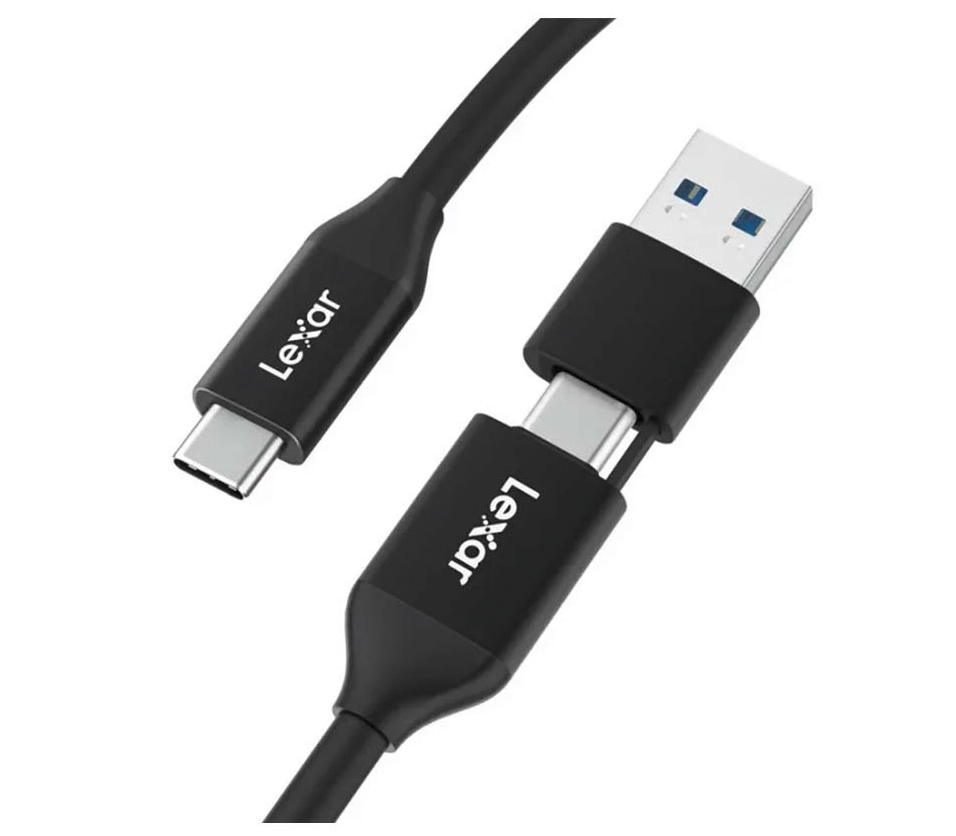 Кабель USB Type-C-USB Lexar 2-in-1 USB 3.2 Gen 2 Type-С 0.3м черный