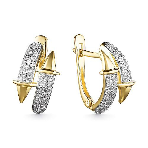 

Серьги из желтого золота ЯХОНТ Золотой 258450, фианит, 258450