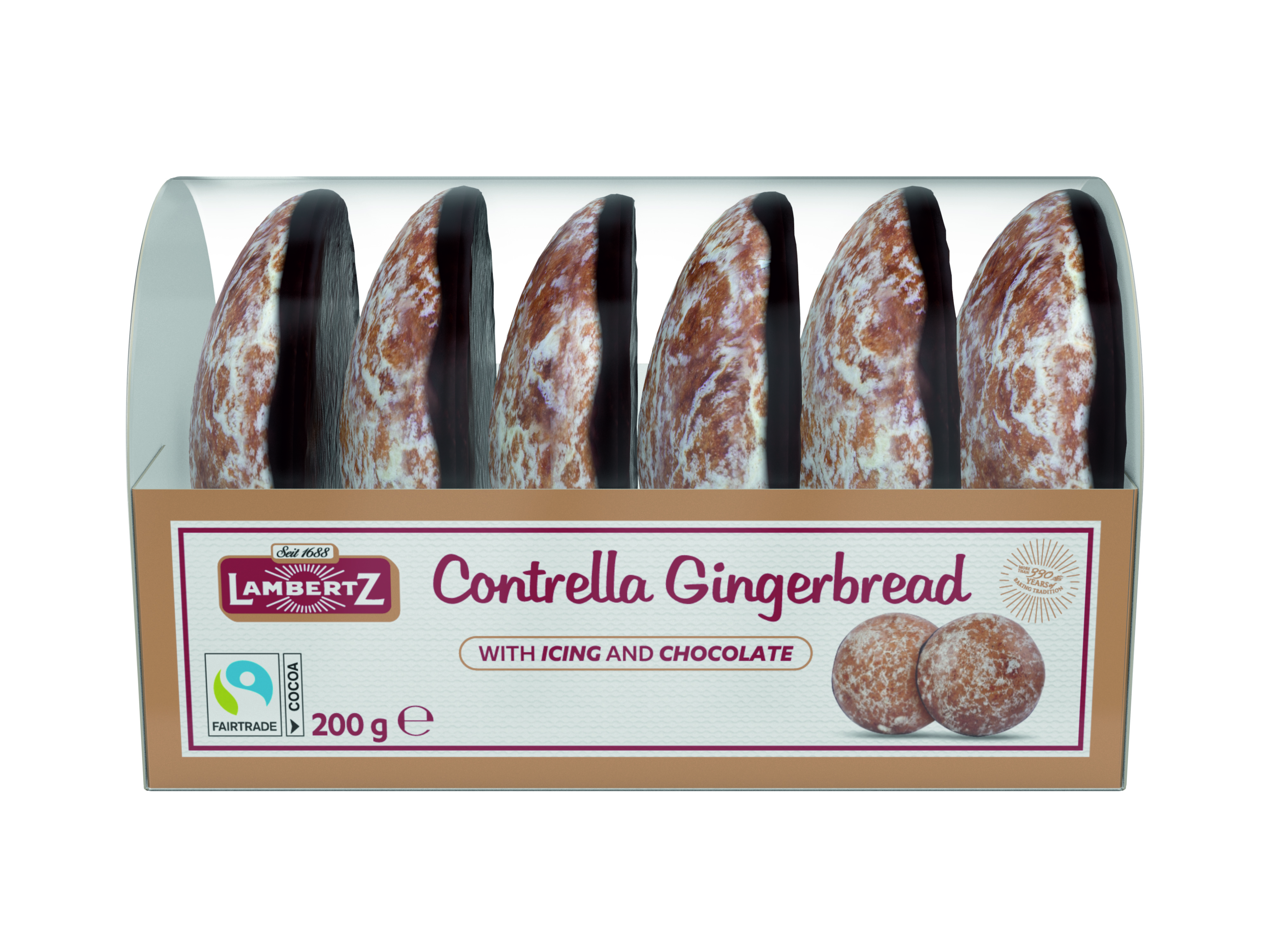 Печенье Lambertz Contrella Gingerbread Iced Choc сдобное 200 г