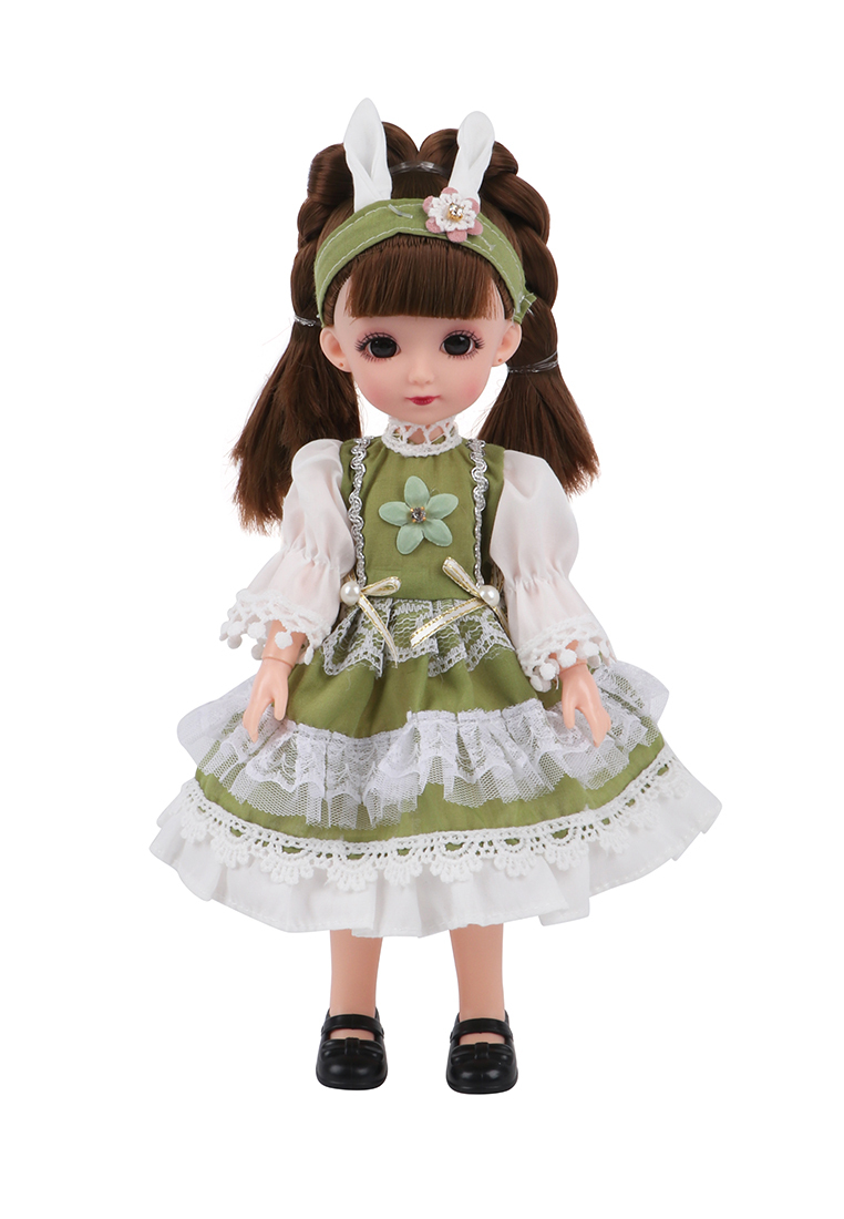 Кукла шарнирная 29 см Флора зелёное платье B11084