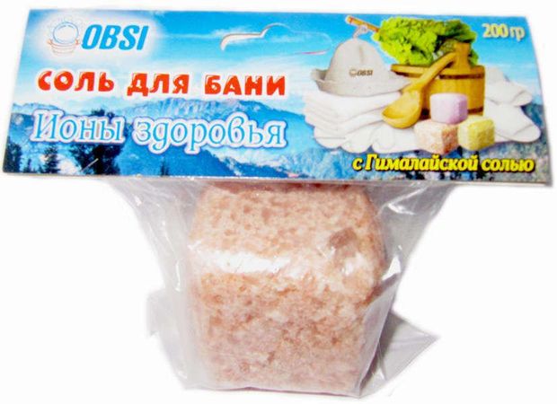 

Соляная плитка Obsi Ионы здоровья с гималайской солью 200 г