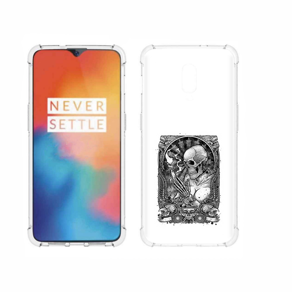 

Чехол MyPads Tocco для OnePlus 6T девушка скелет, Прозрачный, Tocco