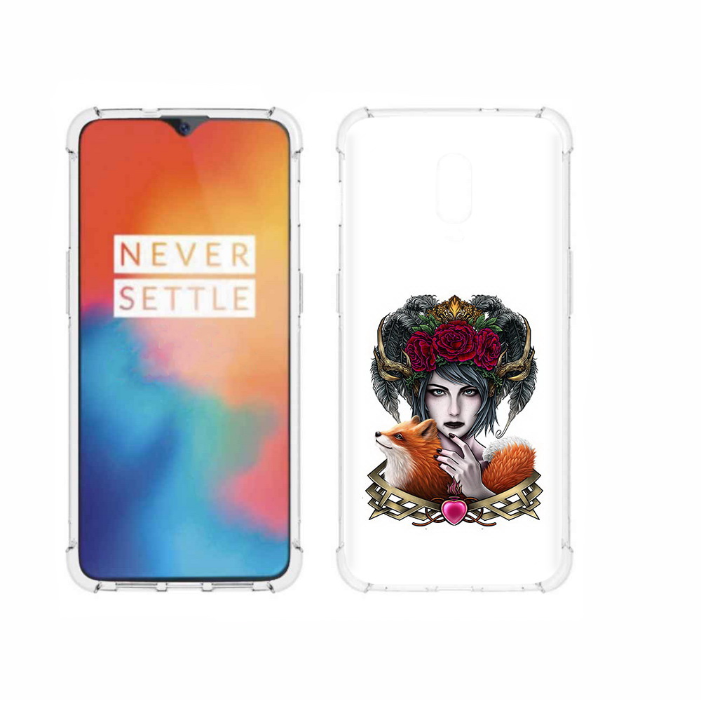 

Чехол MyPads Tocco для OnePlus 6T девушка с лисой, Прозрачный, Tocco