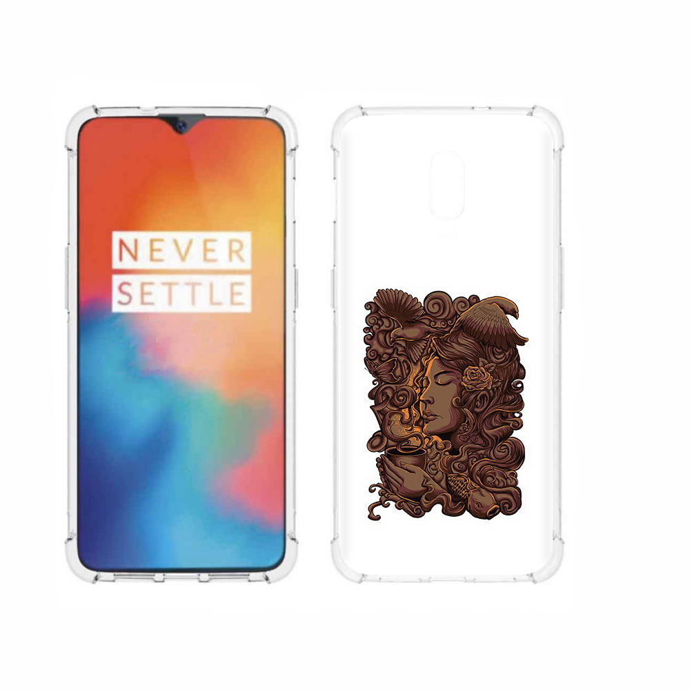 

Чехол MyPads Tocco для OnePlus 6T девушка с длинными волосами абстракция, Прозрачный, Tocco