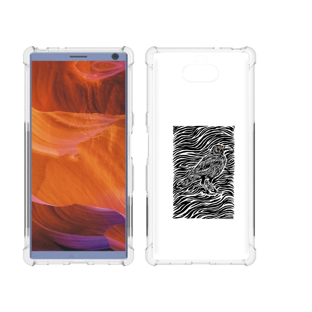

Чехол MyPads Tocco для Sony Xperia 10 Plus ворон в абстракции, Прозрачный, Tocco
