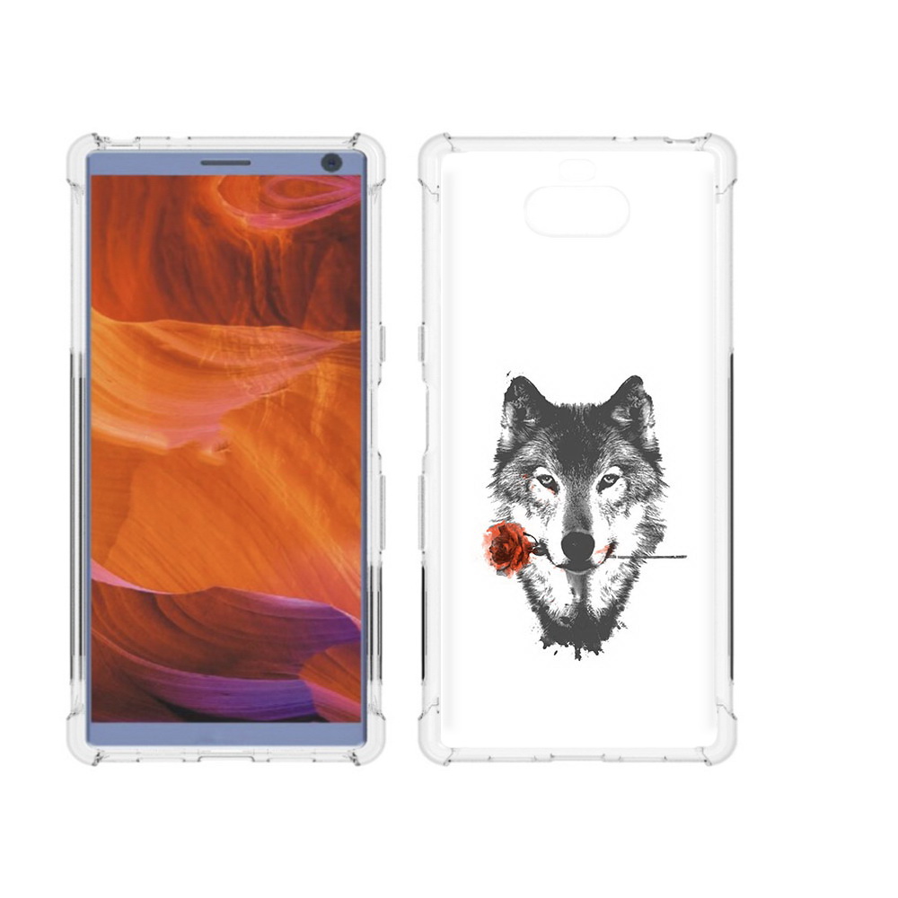 

Чехол MyPads Tocco для Sony Xperia 10 Plus волк с розой, Прозрачный, Tocco