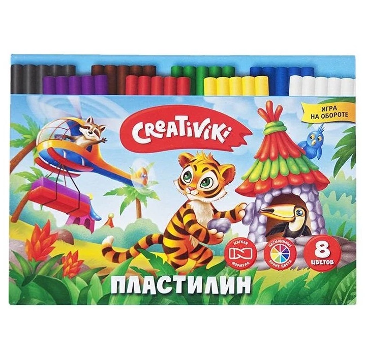 

Пластилин Creativiki 8цв. У178015, Разноцветный