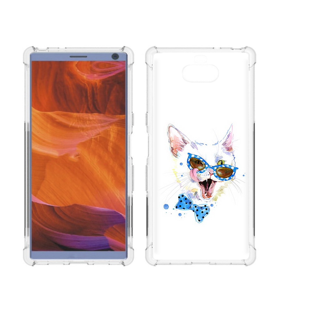 

Чехол MyPads Tocco для Sony Xperia 10 Plus белый кот, Прозрачный, Tocco