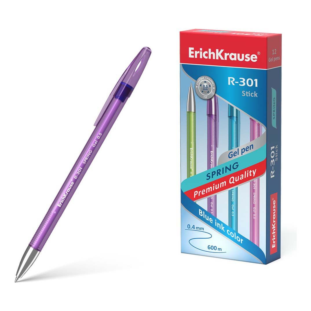 

Ручка гелевая ErichKrause Spring Gel Stick пишущий узел 0,5 мм цвет чернил черный
