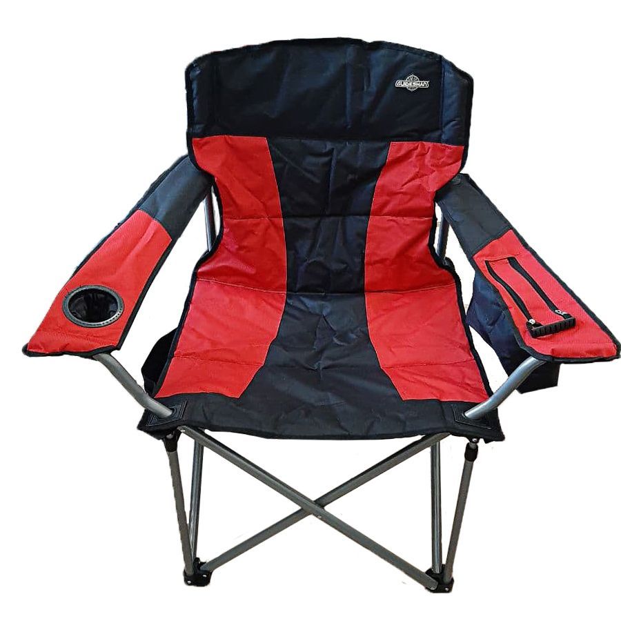 Туристическое складное кресло TurCamping, с термосумкой, 99х98х62 см, красный