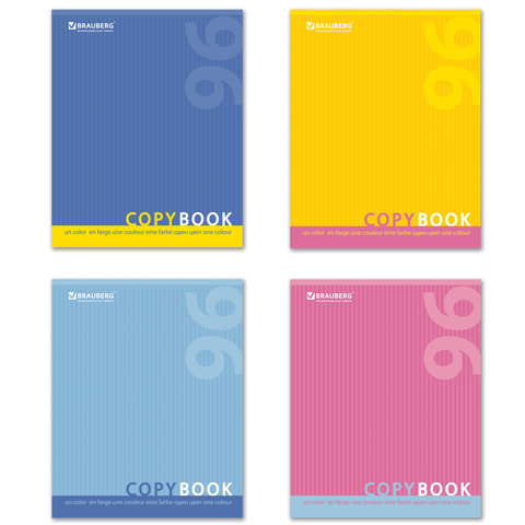 

Тетрадь общая 96л А5 Brauberg Эко One Colour клетка скрепка картон мелованный 5шт