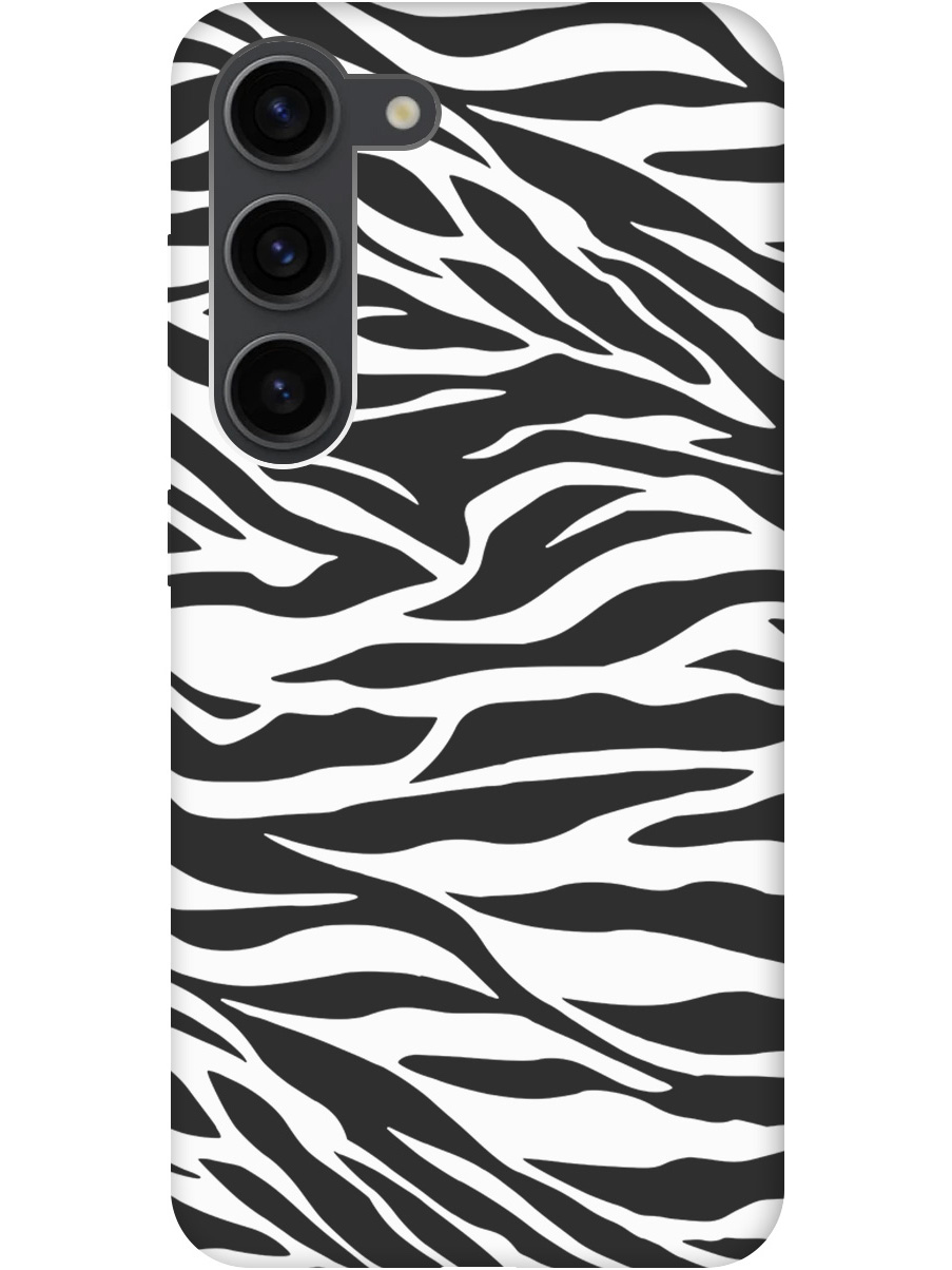 

Силиконовый чехол на Samsung Galaxy S23 с рисунком "Паттерн зебры" Soft Touch черный, 20000884