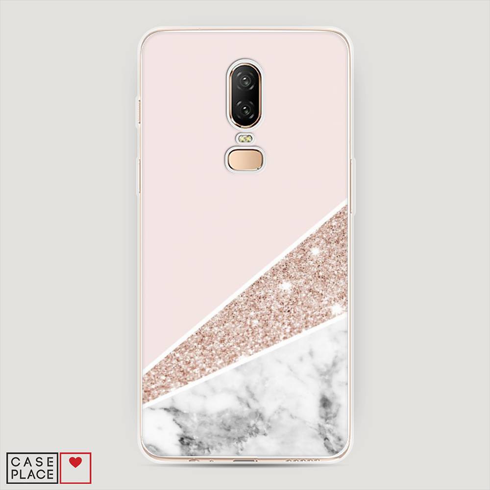 

Чехол на OnePlus 6 "Блестящий розовый мрамор", 150550-3