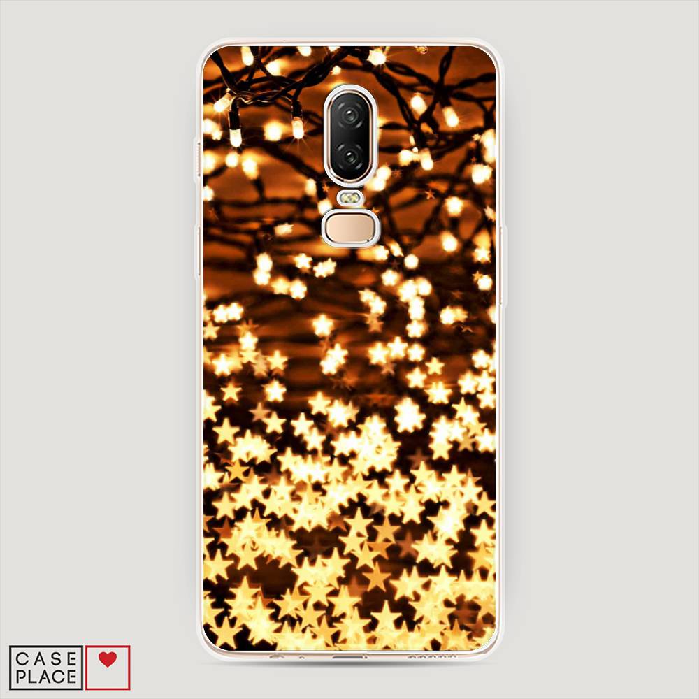 

Чехол на OnePlus 6 "Новогодняя гирлянда", Золотистый, 150550-5
