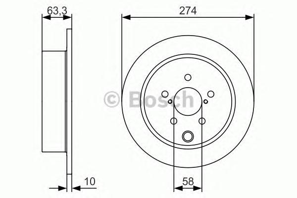 

Тормозной диск Bosch задний 274x10 мм 5 отверстий 986479634