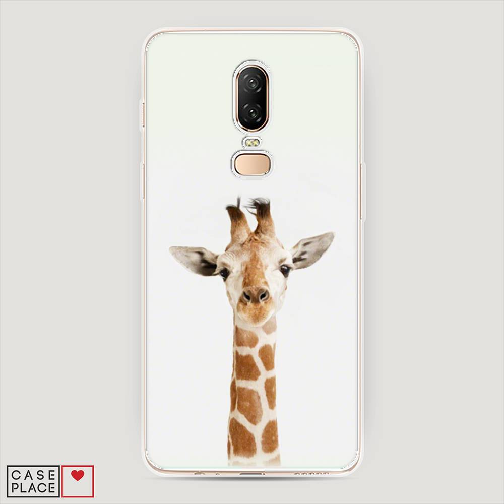 

Чехол на OnePlus 6 "Любопытный жираф", Бежевый;коричневый, 150550-1