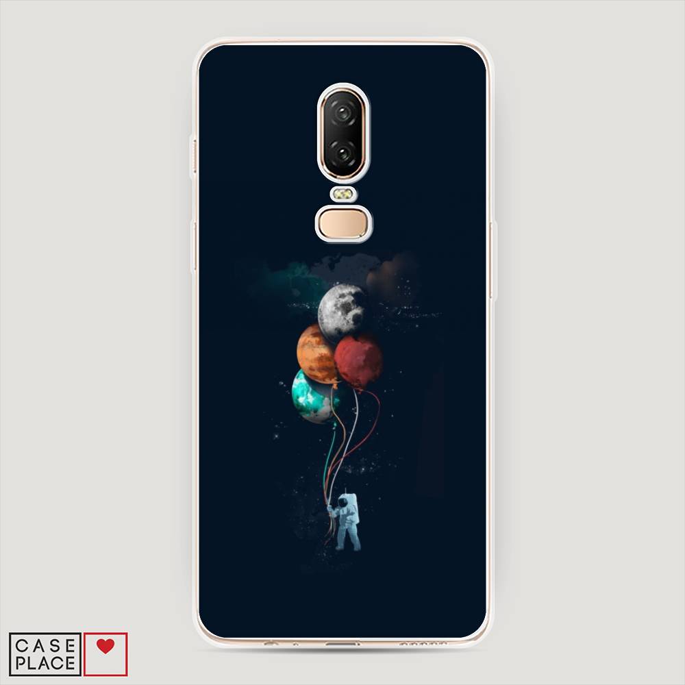 

Чехол на OnePlus 6 "Космонавт с шариками", Разноцветный, 150550-4