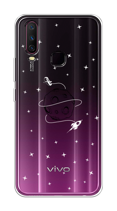 

Чехол на Vivo Y12/Y17 "Полет вокруг луны", Белый;серый;черный, 261750-2