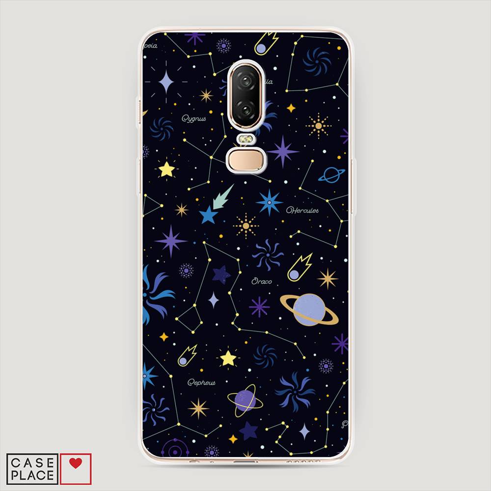 

Чехол на OnePlus 6 "Цветной космос", Желтый, 150550-2